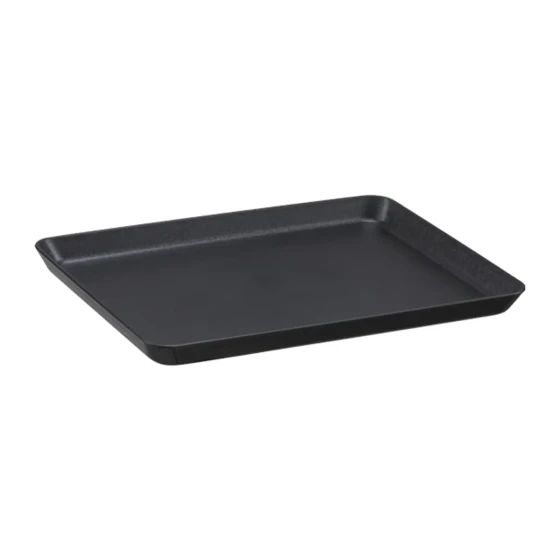 Vague PP Black Food Display Plate 28 x 21 cm