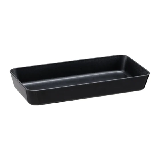 Vague PP Black Food Display Plate 28 x 14 cm
