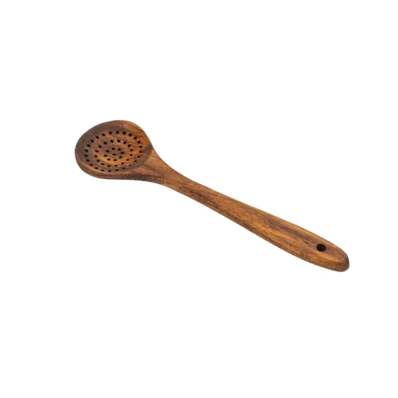 Vague Acacia Wooden Skimmer Spoon 27.9 x 7.4 cm