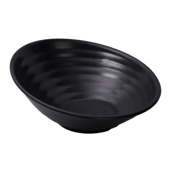 Vague Melamine Sheer Bowl 14” x 12.6" Black Matt Finish