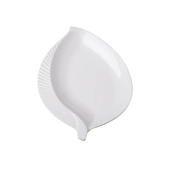 Vague Melamine White Leaf Plate