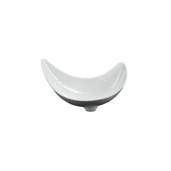 Vague Melamine White Moon Plate