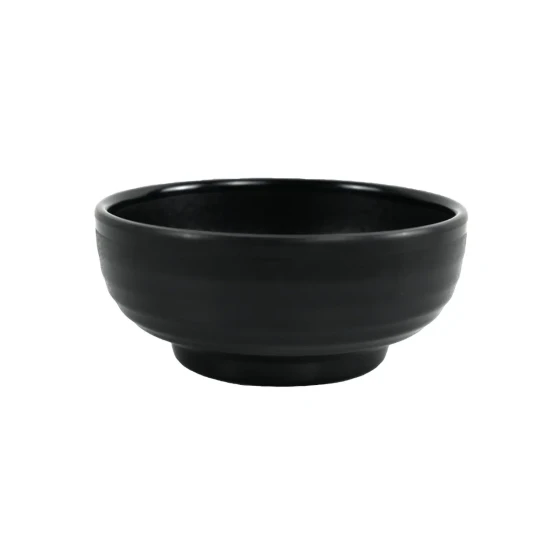 Vague Black Melamine Round Bowl 6.5"