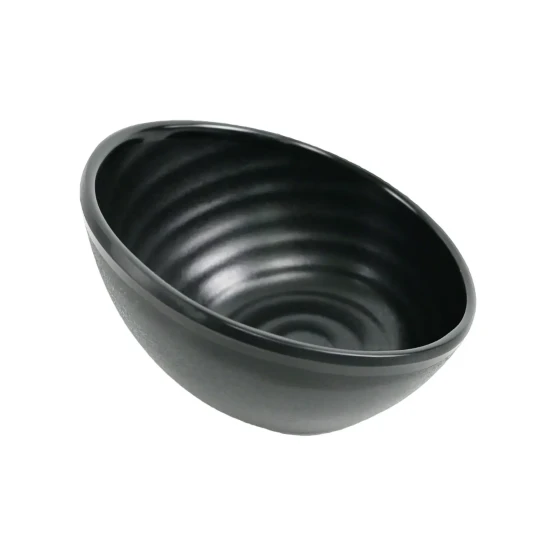 Vague Black Melamine Asymmetrical Bowl