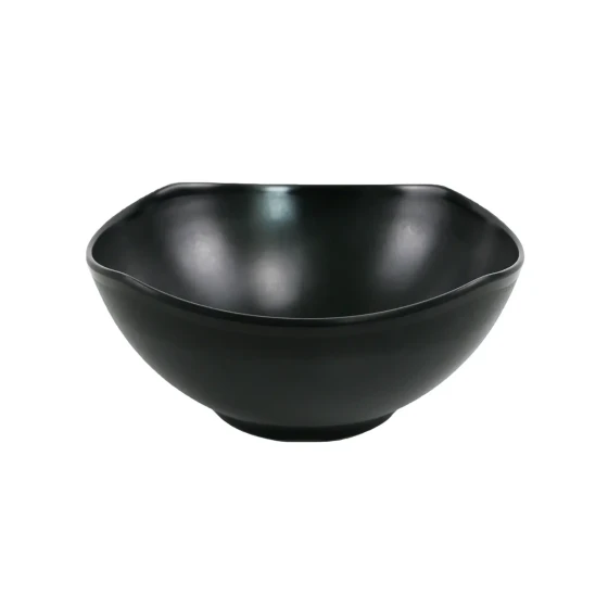 Vague Black Melamine Semi Round Bowl