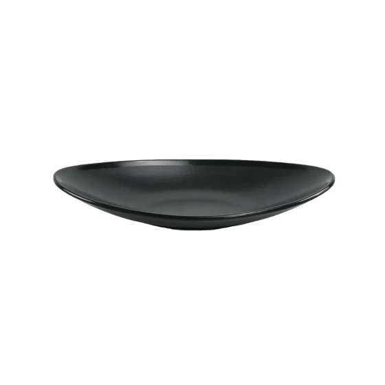 Vague Black Melamine Oval Bowl