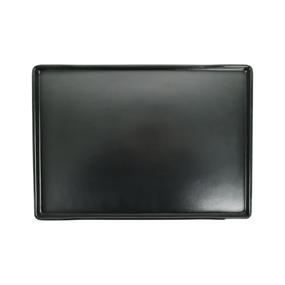 Vague Black Melamine Rectangular Platter