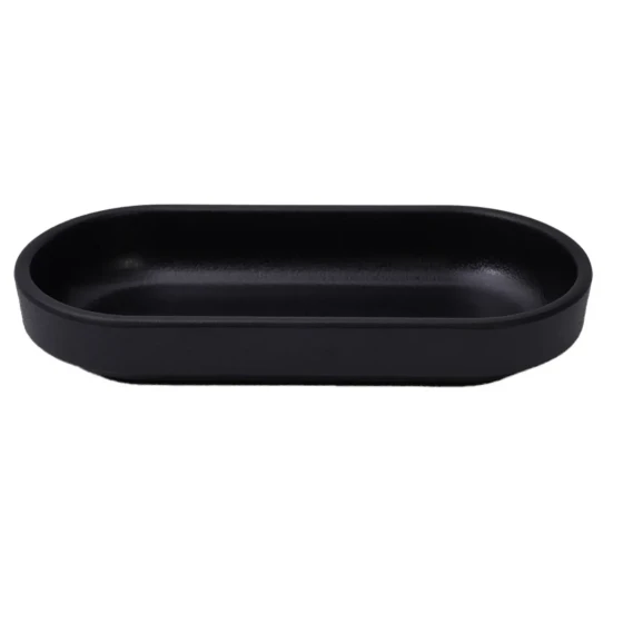 Vague Melamine Oblong Bowl 17 x 7.5 cm Black Matt Finish