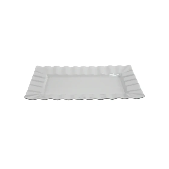 Vague Melamine White Rectangle Plate