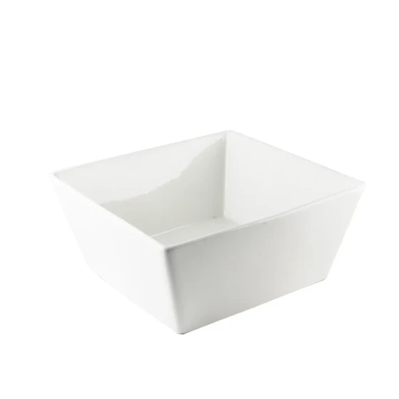 Porceletta Ivory Porcelain Square Salad Bowl 12"