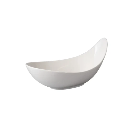 Porceletta Ivory Porcelain Tear Drop Serving Bowl 17"