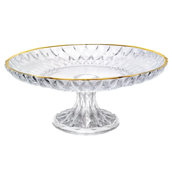 Crystaluxe Glass Cake Plate with Stand 32.7 cm