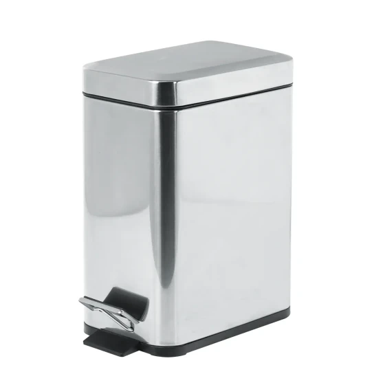 Vague 5 Liter Stainless Steel Rectangular Pedal Bin Matt Finish