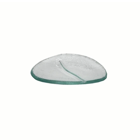 Vague Green Triangle Leaf Glass Plate 10 x 7 cm