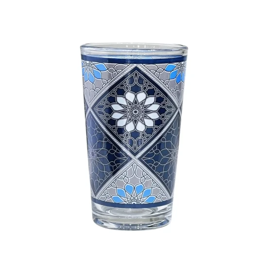 Vague Moroccan Royal Blue Floral 6 Pcs Tea Glass Set 120 ml