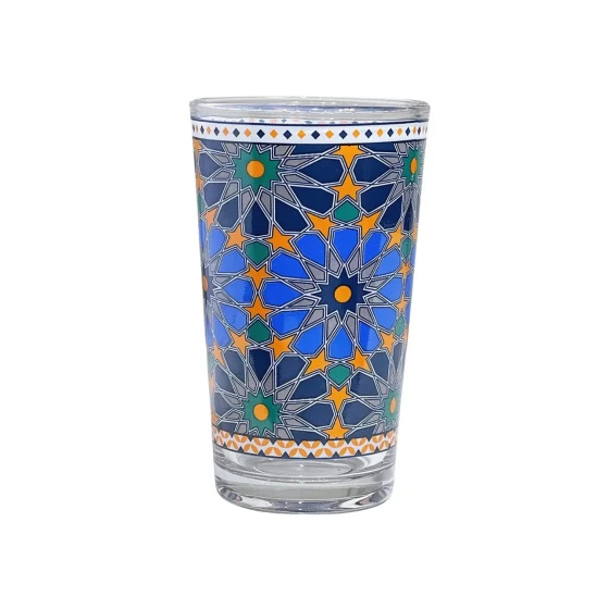 Vague Moroccan Starburst Mosaic 6 Pcs Tea Glass Set 120 ml