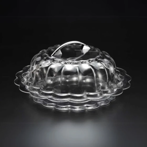 Vague Acrylic Cake Serving Platter Set