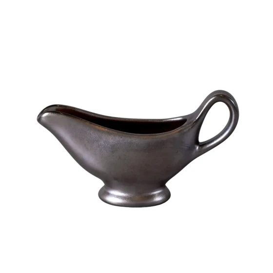 Porceletta Rustic Porcelain Reactive Glaze Sauce Boat 6.3"