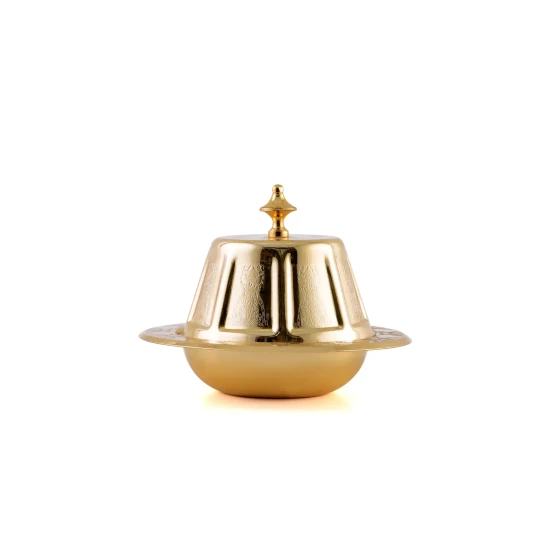 Vague Stainless Steel Gold Ouzi Metal Platter 19 cm