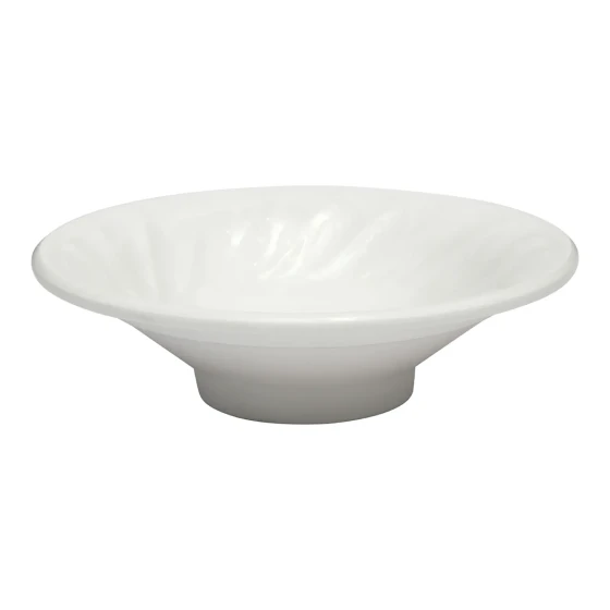 Vague White Melamine Round Bowl 13 cm