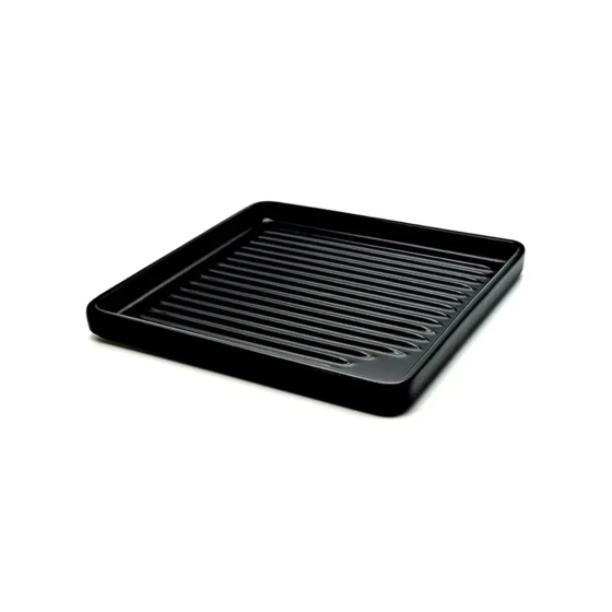 Che Brucia Porcelain Black Direct Fire Square BBQ Platter 24 cm