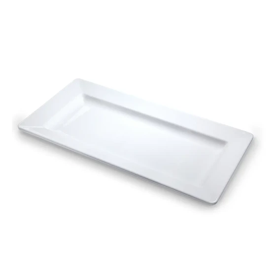 Vague White Melamine Rectangular Platter 44 cm