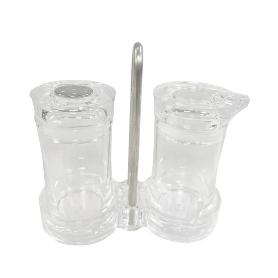 Transparent Acrylic Condiment Set 14.2 cm x 6.4 cm x 4 cm