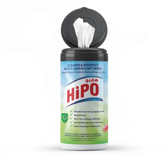 HiPO Cleaner & Disinfect Multi-Surface 50 Wet Wipes