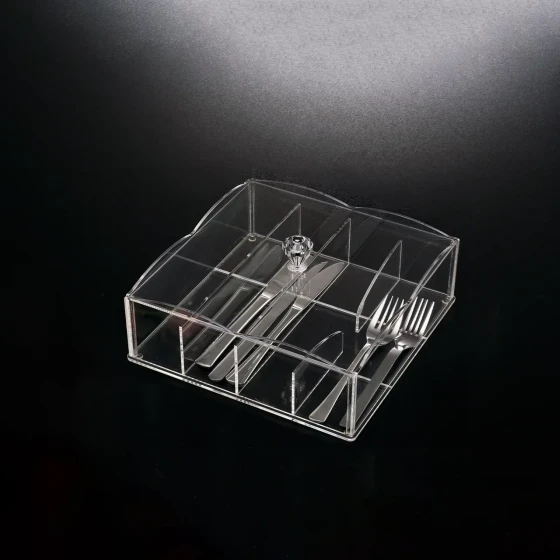 Vague Acrylic Square Cutlery Holder 24 cm