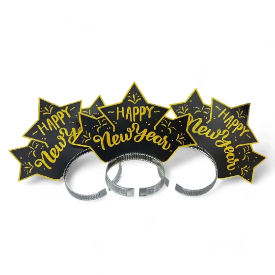 3pcs Happy New Year Tiara, New Year Party Photo Props