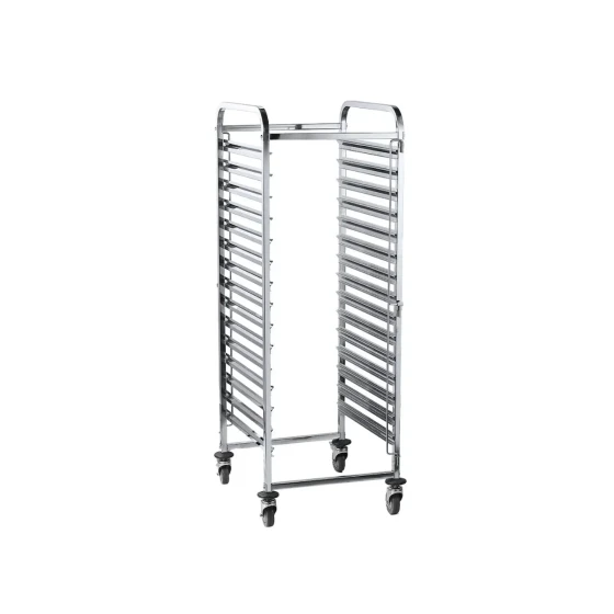 Jiwins Stainless Steel 16 Piece 2/1 GN Pan trolley 59 x 67 x 170 cm