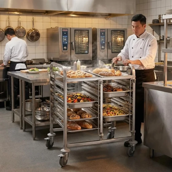 Jiwins 12 Piece 1/1 GN pans Dual rows trolley 74 x 55 x 95 cm