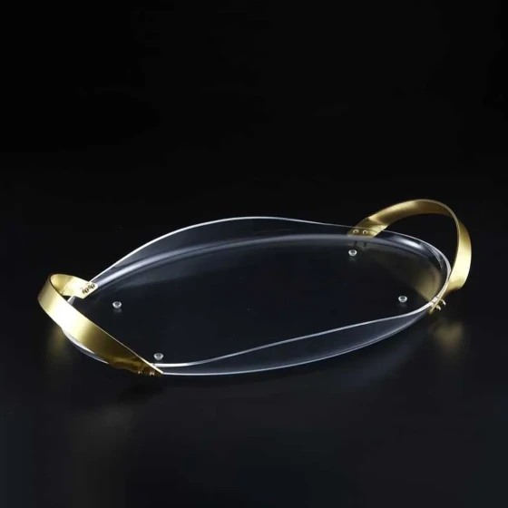 Vague Golden Acrylic Serving Tray 59 cm