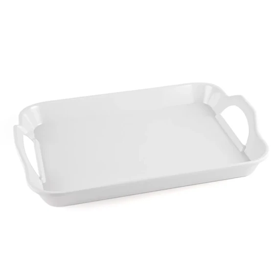 Vague Melamine Rectangular Tray with Handle 12"