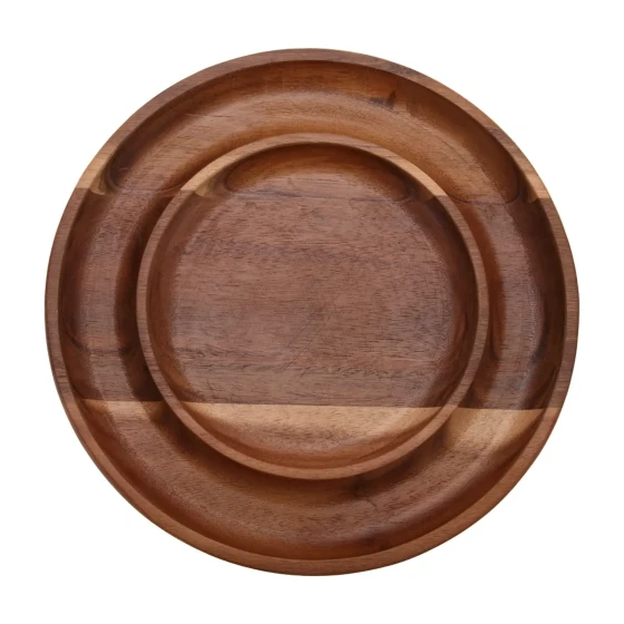 Vague Round Acacia Wooden Fruit Tray 28 cm