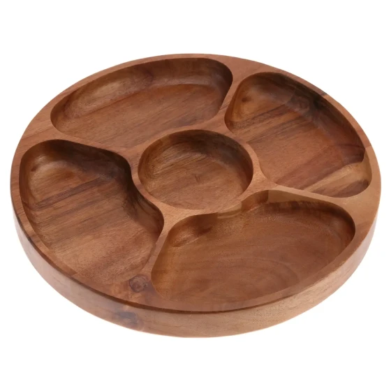 Vague Round Acacia Wooden Fruit Tray 32 cm