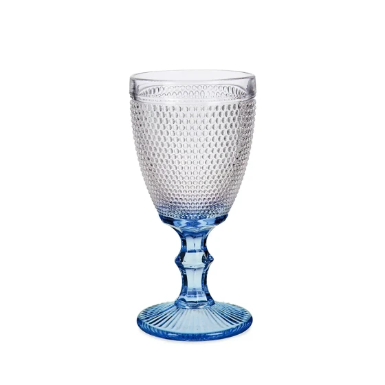 Vivalto 6 Piece Colbalt Blue Foot Points Water Glass 240 ml Set