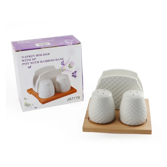 Porcelain 3 Piece Table Condiment Set