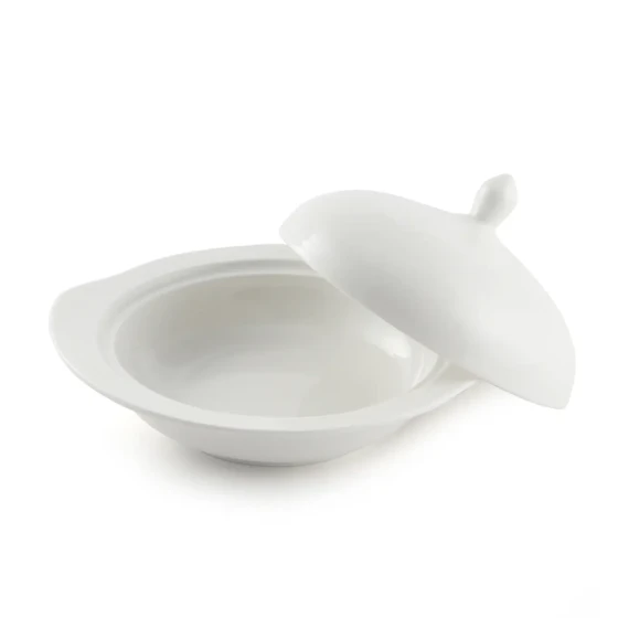 Porceletta Ivory Porcelain Bowl with Cover