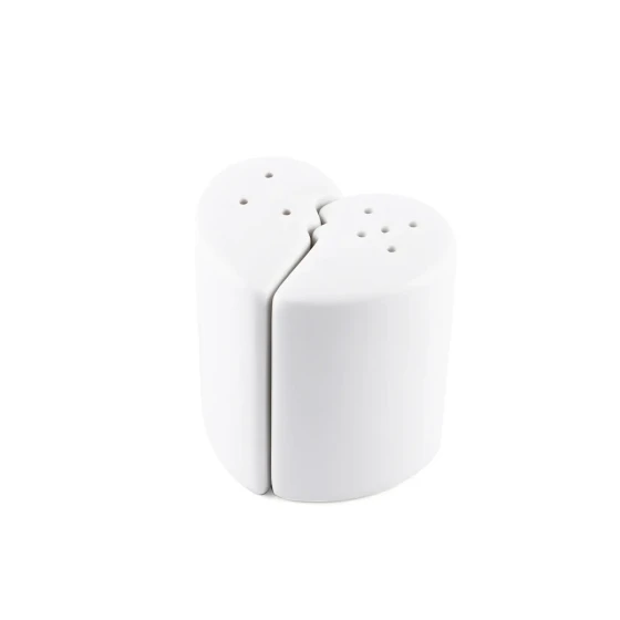 Porceletta Ivory Porcelain Heart Shaped Salt & Pepper Shakers
