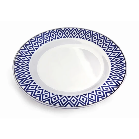 Vague Melamine Hors O" Devure Plate Blue Line