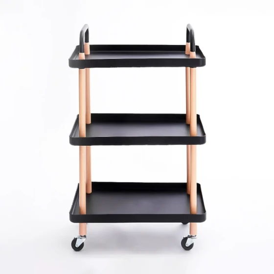 Vague 3-Tier Rectangular Plastic Rolling Cart