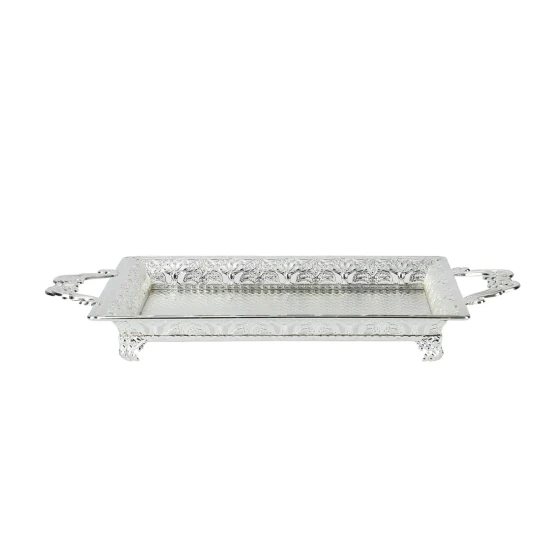 Vague Steel Serving Tray with Handles