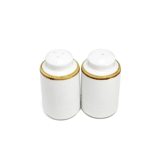 Porceletta Mocha Porcelain Cylindrical Salt & Pepper Shakers Set