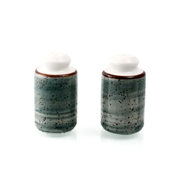 Porceletta Color Glaze Porcelain Cylindrical Salt & Pepper Shakers Set