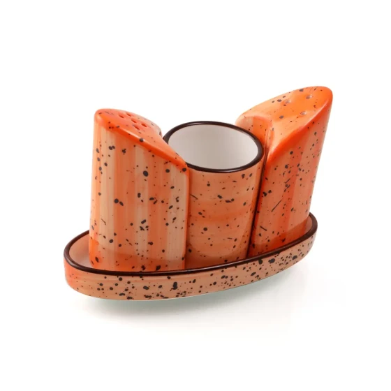 Porceletta Color Glaze Porcelain 4 Pcs Condiment Set
