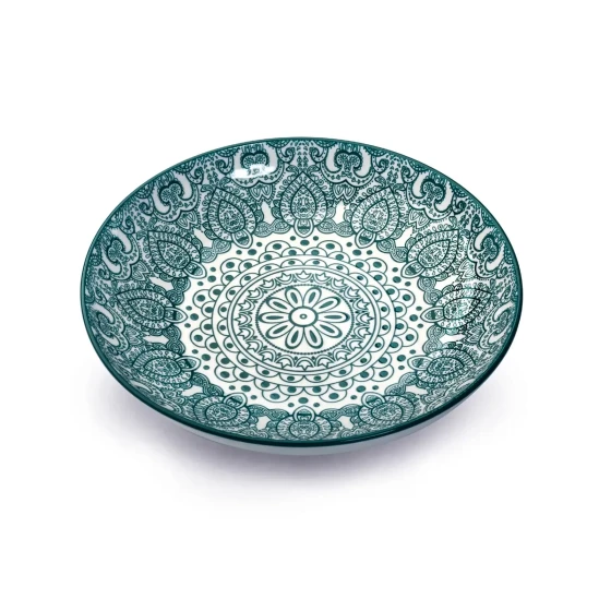 Che Brucia Arabesque Green Soup Plate