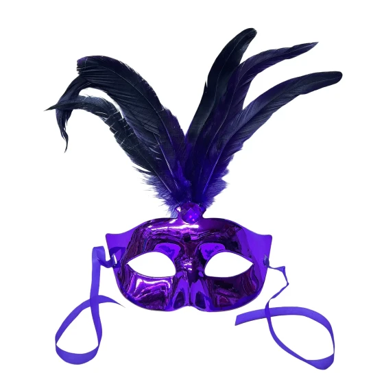Masquerade Eye Masks, Shiny Purple - Party Favor