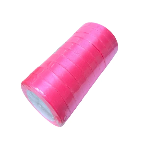 10-Pieces 1.5cm x 25 yards Pink Satin Ribbons, Gift Decoration