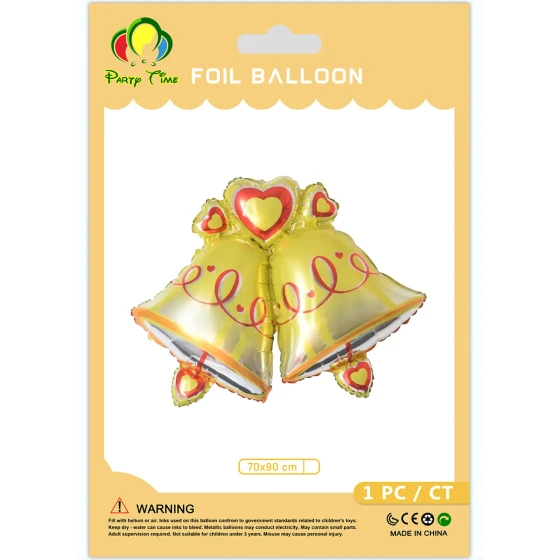 1pc 70x90cm Christmas Bells Foil Balloon